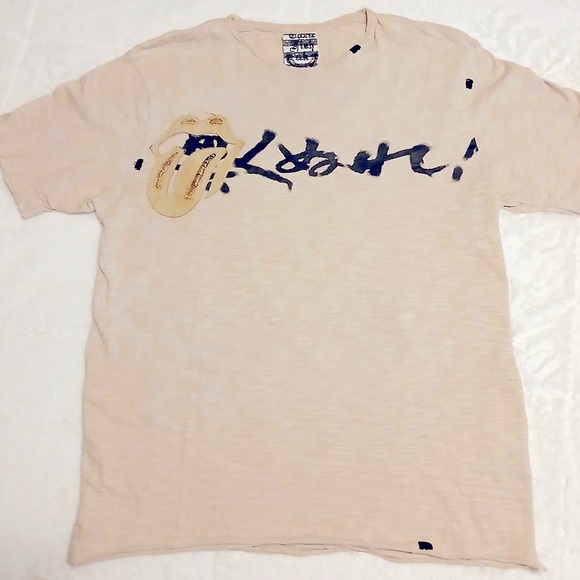 Vintage Premium Toxic Fish UK Graphic T-Shirt Leather Rolling Stones Skull Men S - Picture 1 of 7